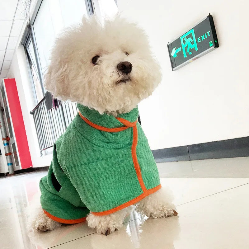 Microfiber Dog Bathrobe | Fast-Drying Towel Robe